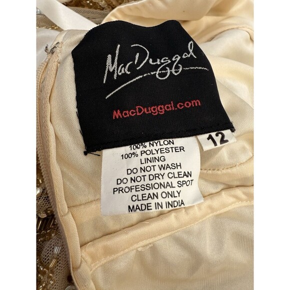 Mac Duggal Sequin Floral Beaded Sleeveless A-Line Gown Size 12 - Picture 12 of 13